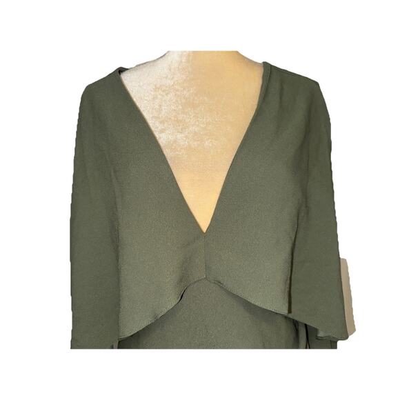 ASOS Design Olive Cape Dress Size US 8 - Picture 3 of 7